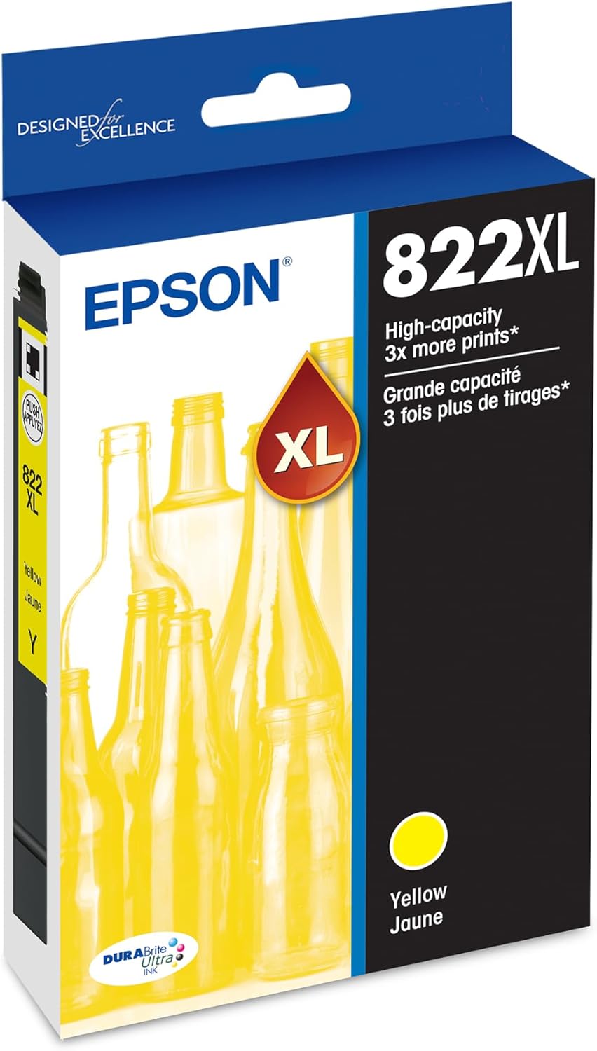 Epson T822XL420-S 822 Yellow High Capacity Ink Cartridge