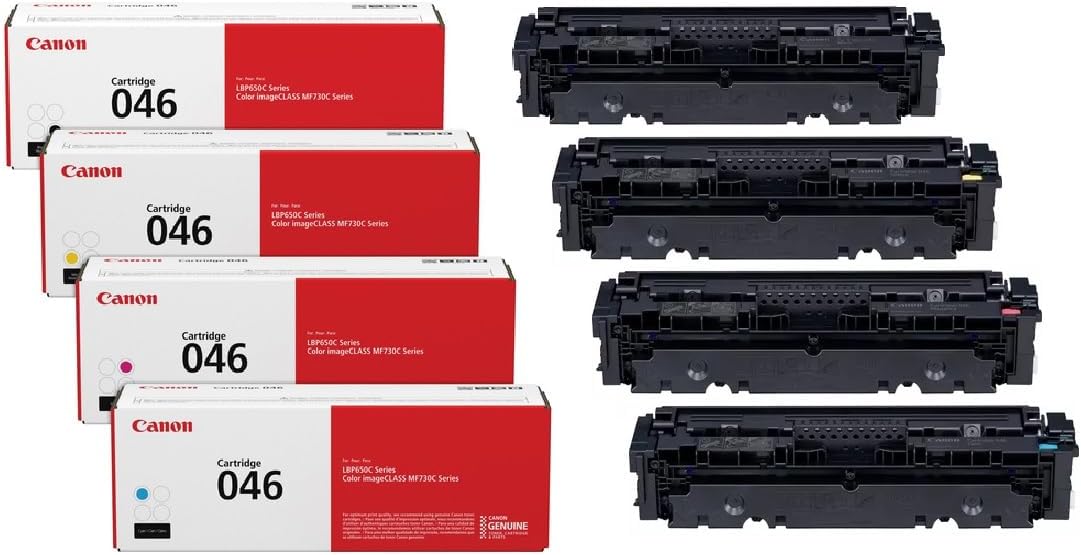 Canon CRG-046 CMYK Toner Set - Genuine Color Cartridge Bundle