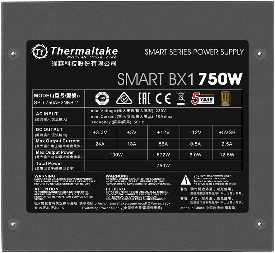 Thermaltake Smart BX1 750W 80+ Bronze Power Supply