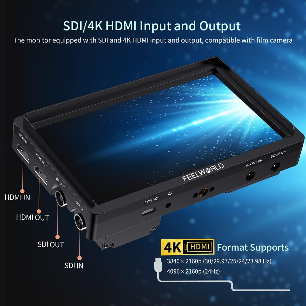 FEELWORLD FW568S 6" SDI 4K HDMI Camera Monitor