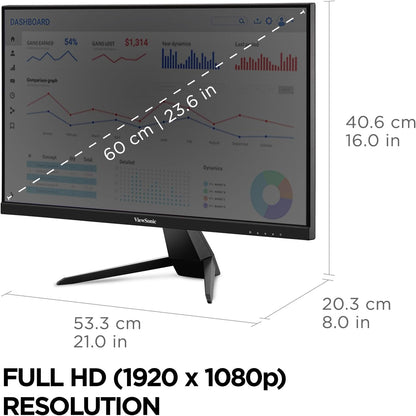 ViewSonic VX2467U 24" 1080p USB-C Monitor - Ultra-Thin Bezel
