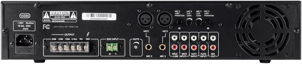 Monoprice 14886 Commercial Audio 120W Mixer Amplifier