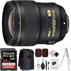 Nikon E19NKAFS28F14ED 28mm f/1.4E Lens Bundle
