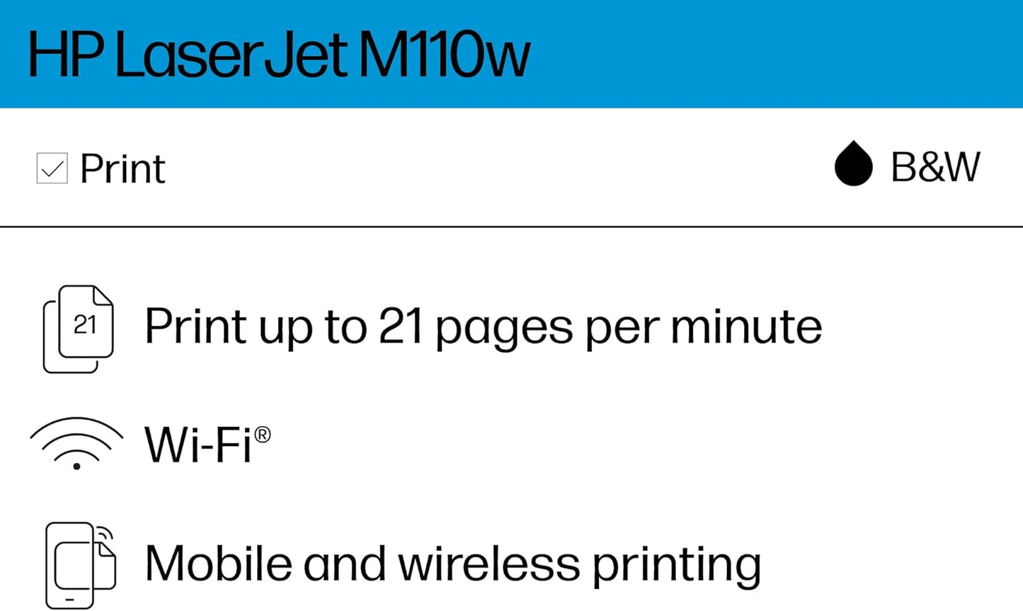 HP M110w Wireless LaserJet Printer for Small Teams