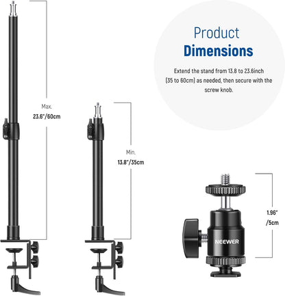 Neewer Camera Desk Mount C-Clamp Adjustable Light Stand