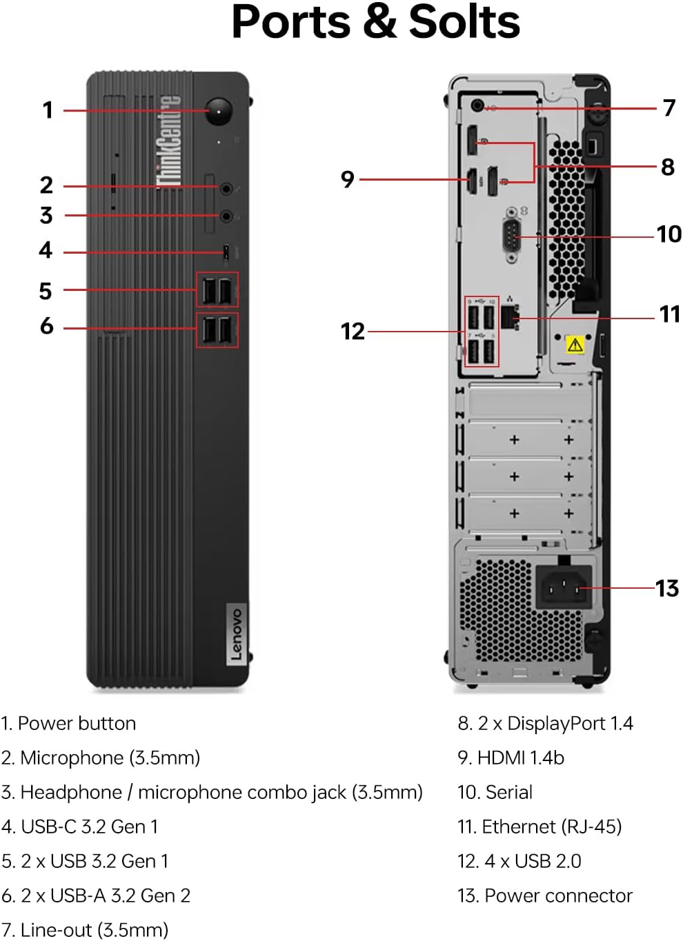 Lenovo 10U5 ThinkCentre Ryzen 5 Pro Desktop 512GB SSD