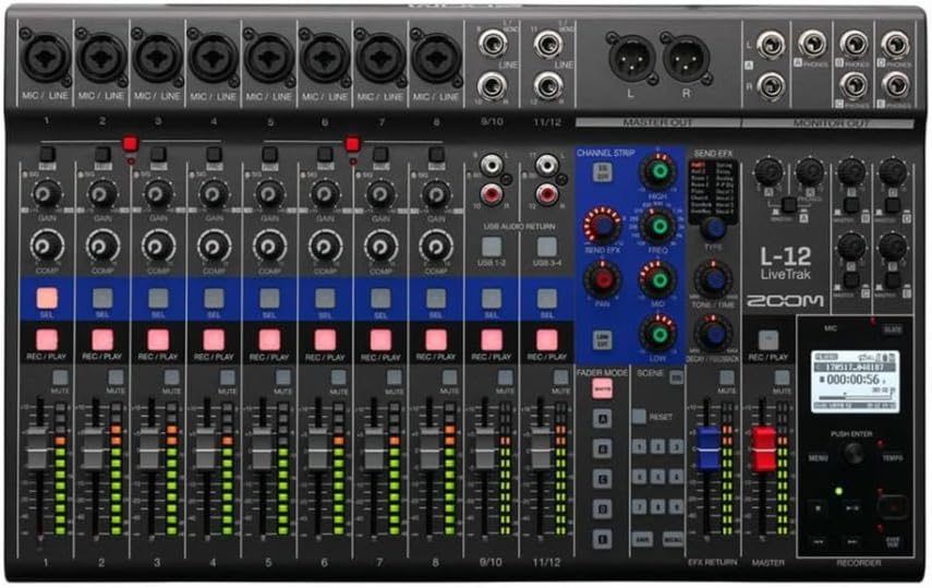 Zoom LiveTrak L-12 12-Channel Digital Mixer Recorder Bundle