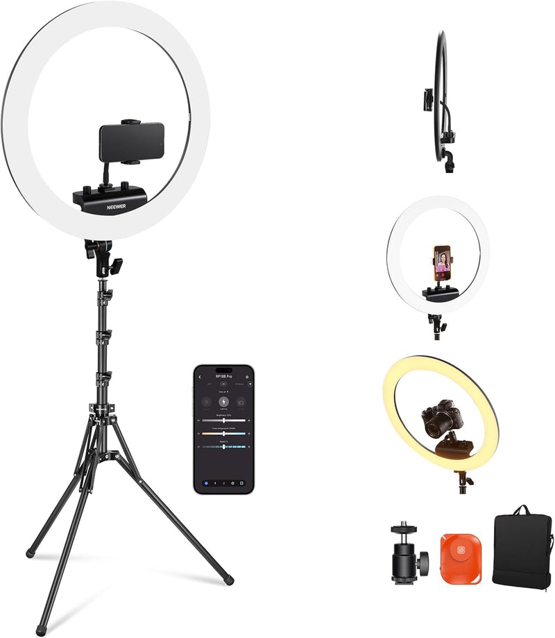 Neewer RP18B Pro 18-inch LED Ring Light Kit — main product image