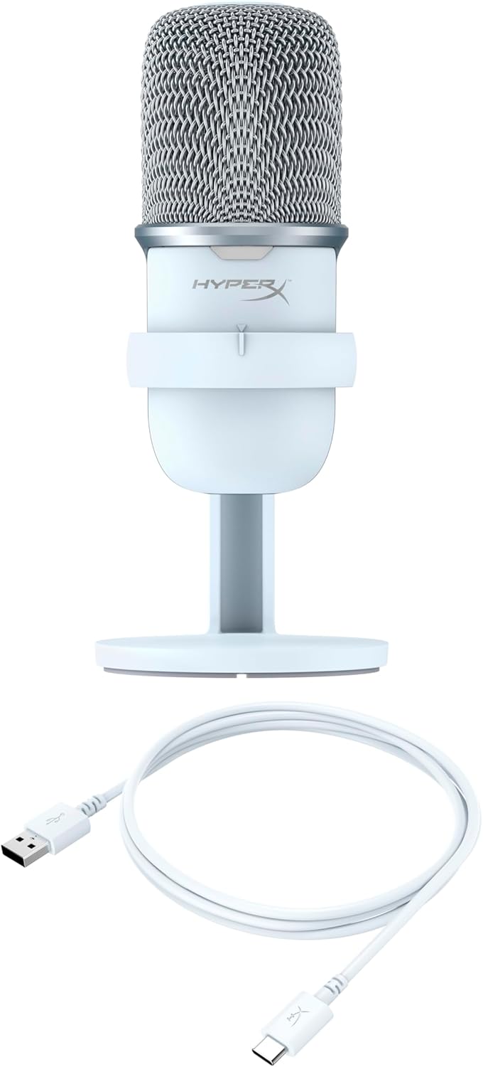 HyperX 519T2AA SoloCast USB Condenser Gaming Microphone - White