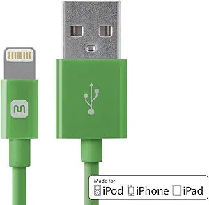 Monoprice 112875 Apple MFi Lightning to USB Cable 6-inch Green — main product image