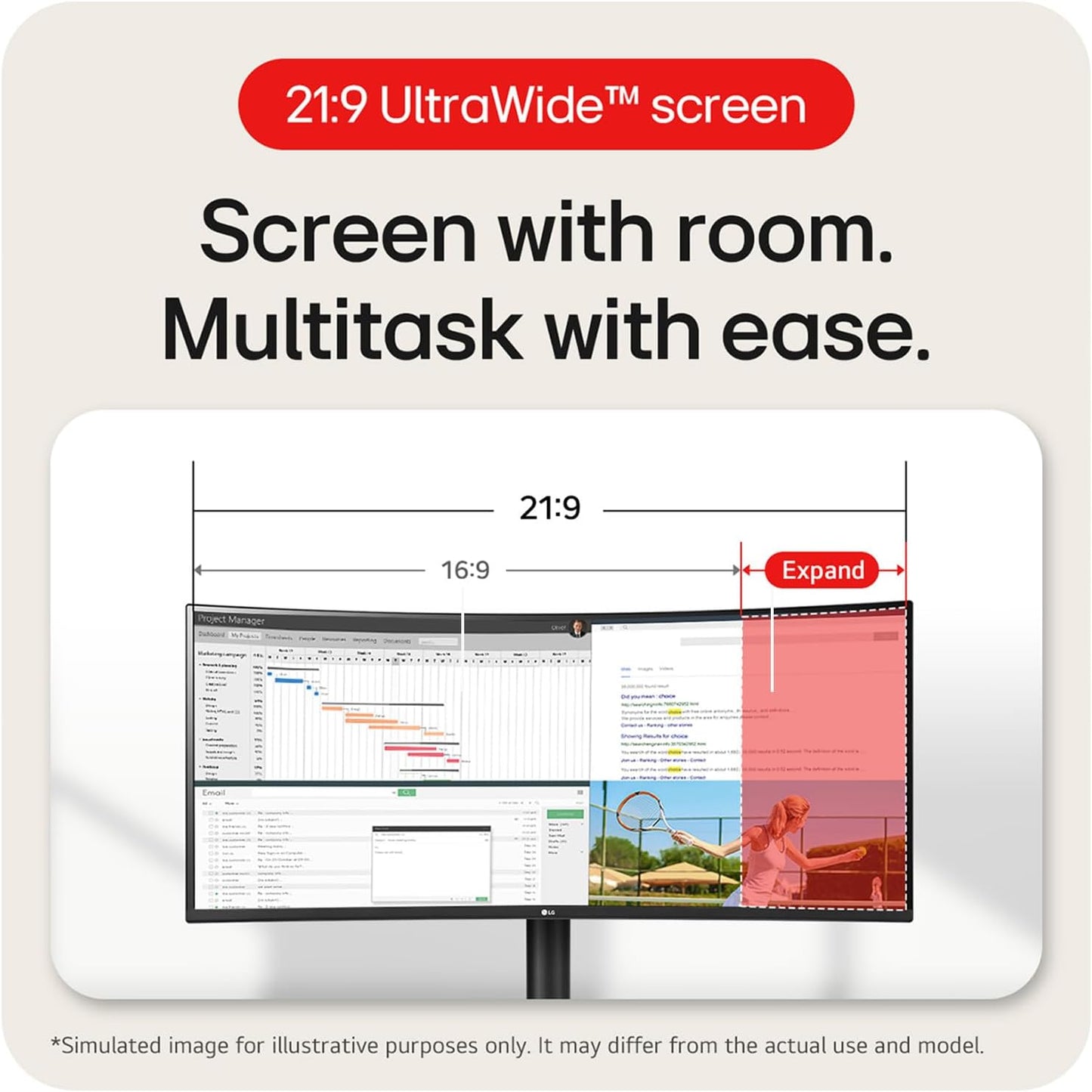 LG 34WR50QC-B.ATR 34-Inch UltraWide Curved Gaming Monitor