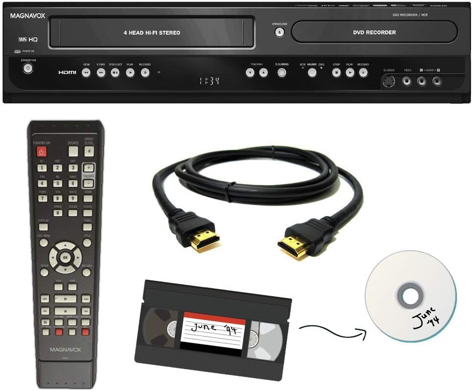 Magnavox VHS to DVD Recorder HDMI VCR Combo (Renewed)