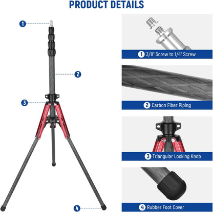 Neewer ST210R Carbon Fiber Light Stand 86.5 inch