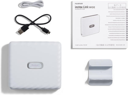 Fujifilm 16719550 Instax Link Wide Ash White Printer