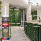 GE 2812565 Advanced Silicone Kitchen & Bathroom Caulk, White