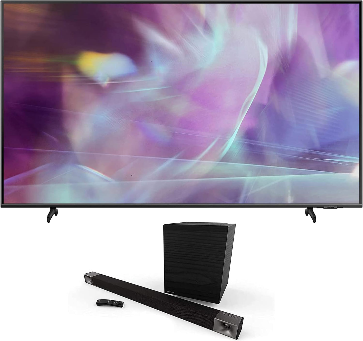 Samsung QN65Q60AA 65" QLED TV Klipsch Soundbar Used