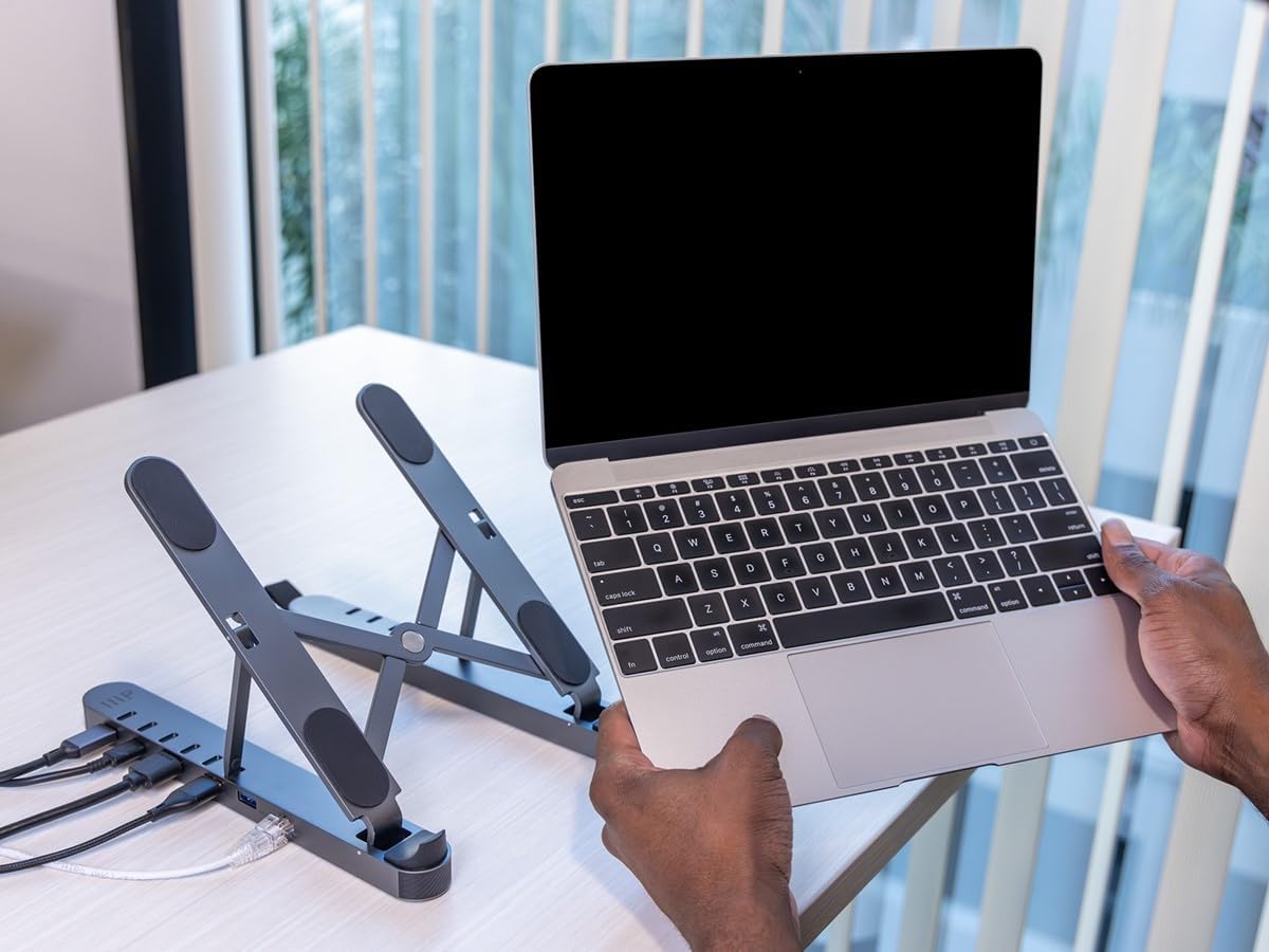 Monoprice 6-in-1 Portable Folding Laptop Stand USB-C Dock
