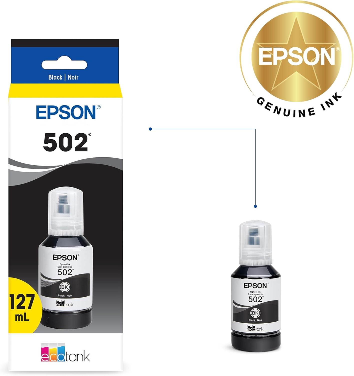 Epson T502120-S 502 EcoTank Black Ink Bottle