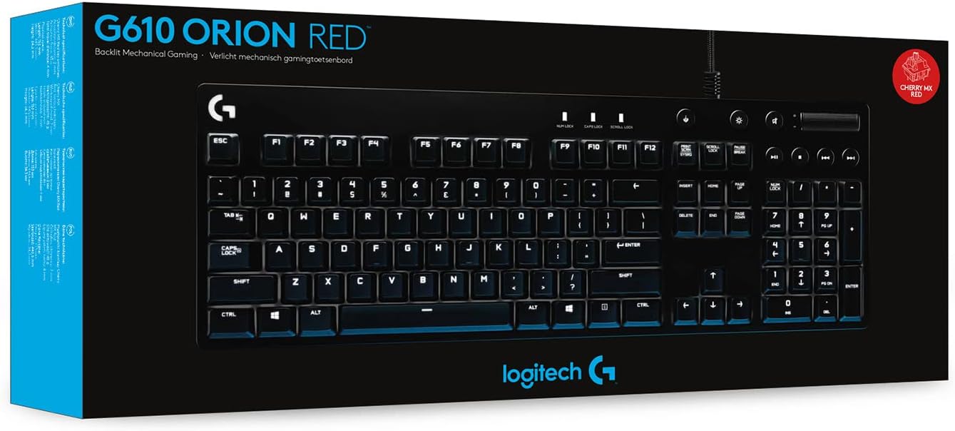 Logitech 920-007839 G610 Orion Red Backlit Keyboard