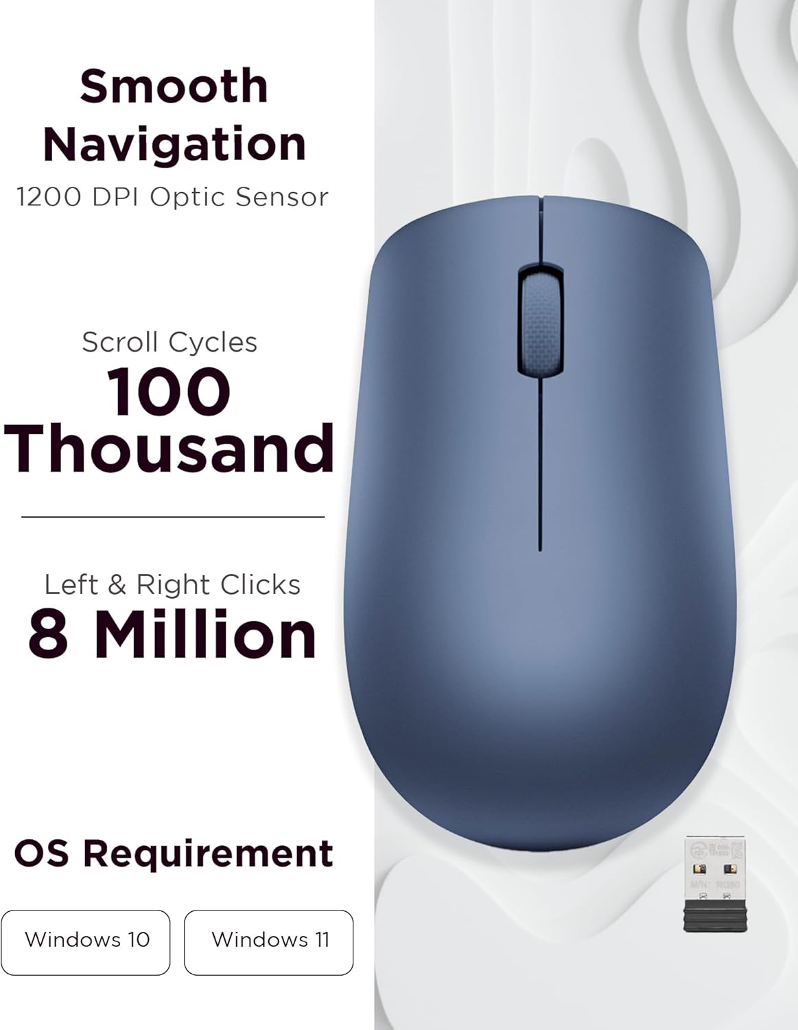 Lenovo 530MOUSE Wireless Mouse - Abyss Blue