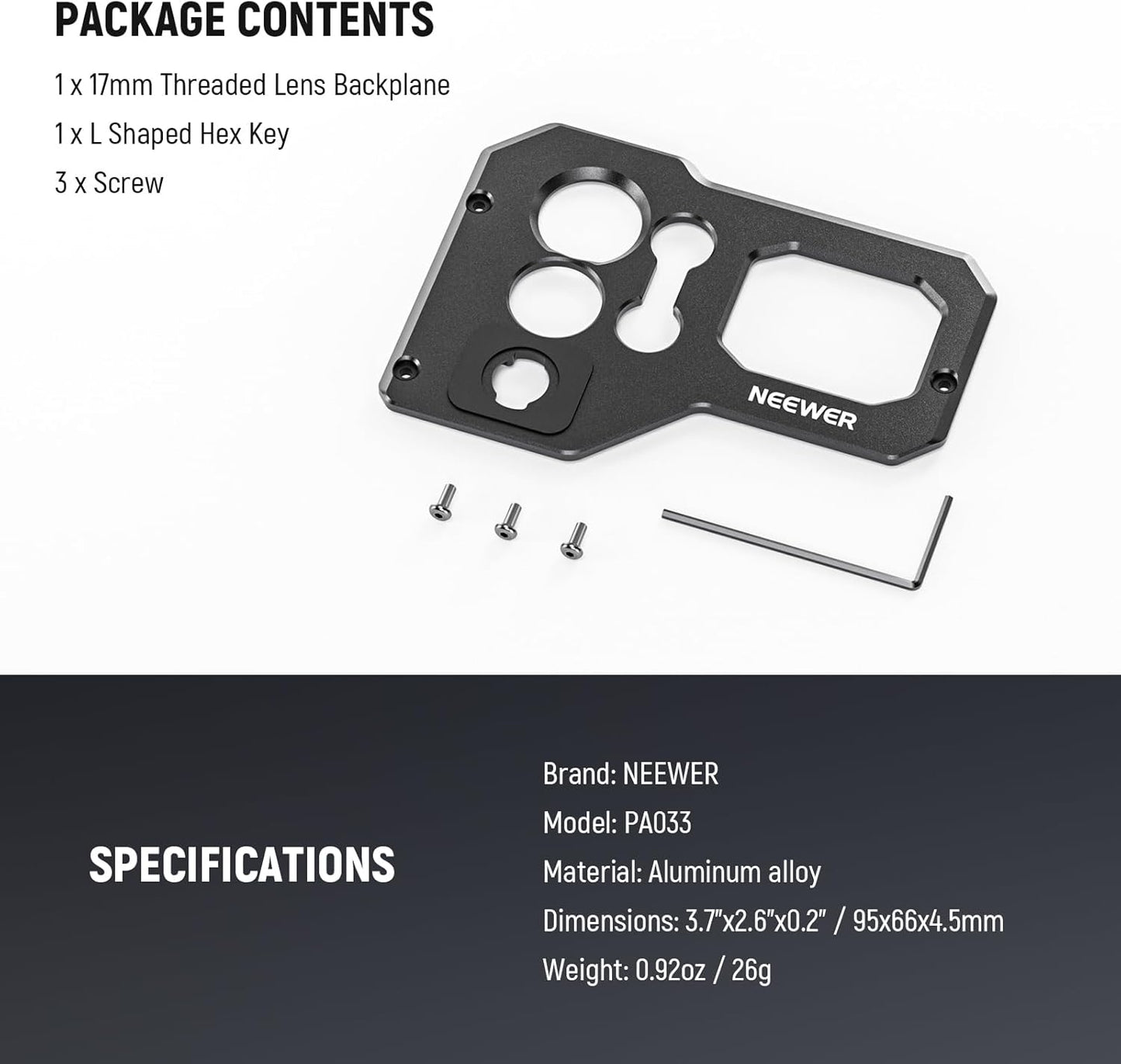 Neewer 10103340 S23 Ultra Phone Cage Lens Backplane