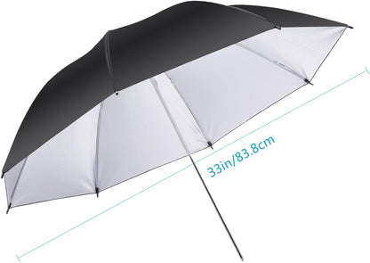 Neewer 10000070 33" Black/Silver Reflective Photo Umbrella