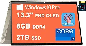 HP ENVY x360 13" 2-in-1 Laptop i7-1165G7 8GB 2TB SSD Win10Pro