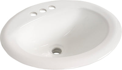MSI AMZ-PTSNK-0025 White Oval Porcelain Vanity Sink