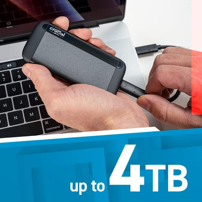 Crucial CT4000X8SSD9 4TB Portable SSD: USB 3.2, Up to 1050MB/s