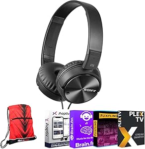 Sony E2SNZX110NCK MDRZX110NC Noise Cancelling Headphones Bundle