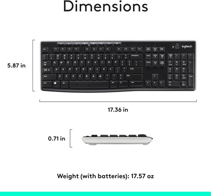 Logitech 920-003051 K270 Wireless Keyboard Long Battery Life