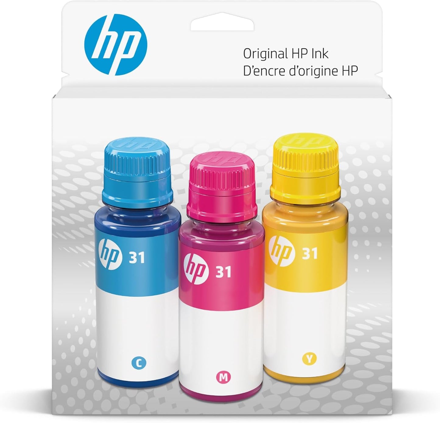 HP 9C228AN 31 Cyan Magenta Yellow Ink Bottles 3-Pack