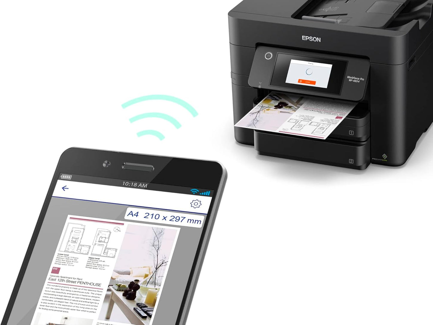 Epson C11CJ05203-N Workforce Pro WF-4834 Renewed Printer