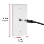 GE 40050 White Coax Cable Wall Plate 1-Port