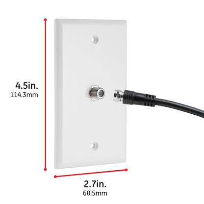 GE 40050 White Coax Cable Wall Plate 1-Port