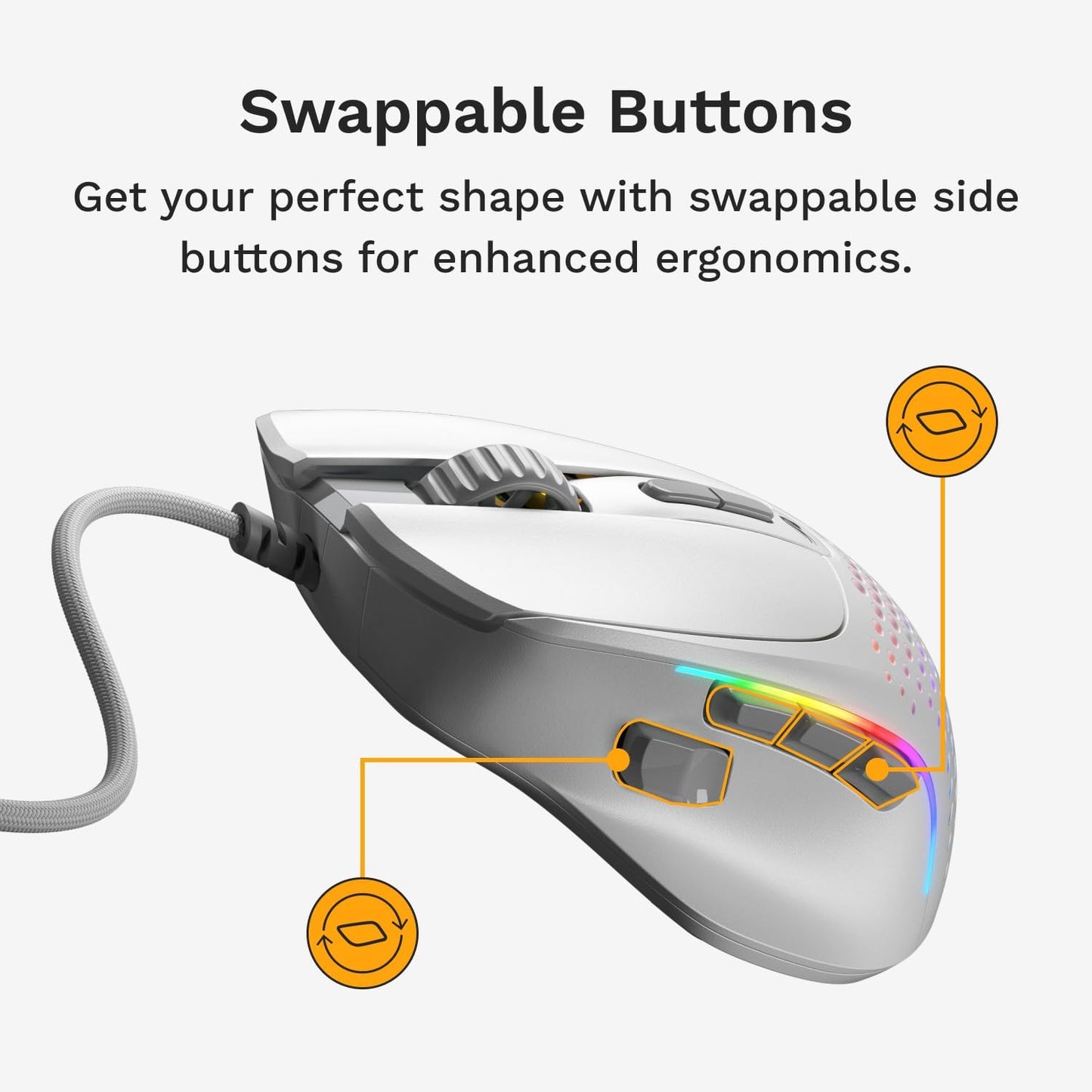 Glorious GLO-MS-IV2-W-WHT Model I 2 Wired Gaming Mouse: White