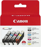 Canon 2946B004 CLI-221 Four Color Ink Pack