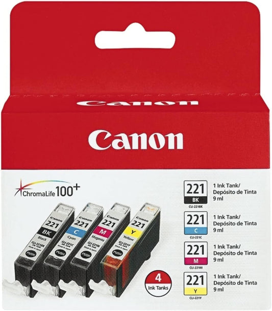 Canon 2946B004 CLI-221 Four Color Ink Pack