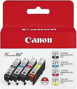 Canon 2946B004 CLI-221 Ink Cartridge Four Color Pack