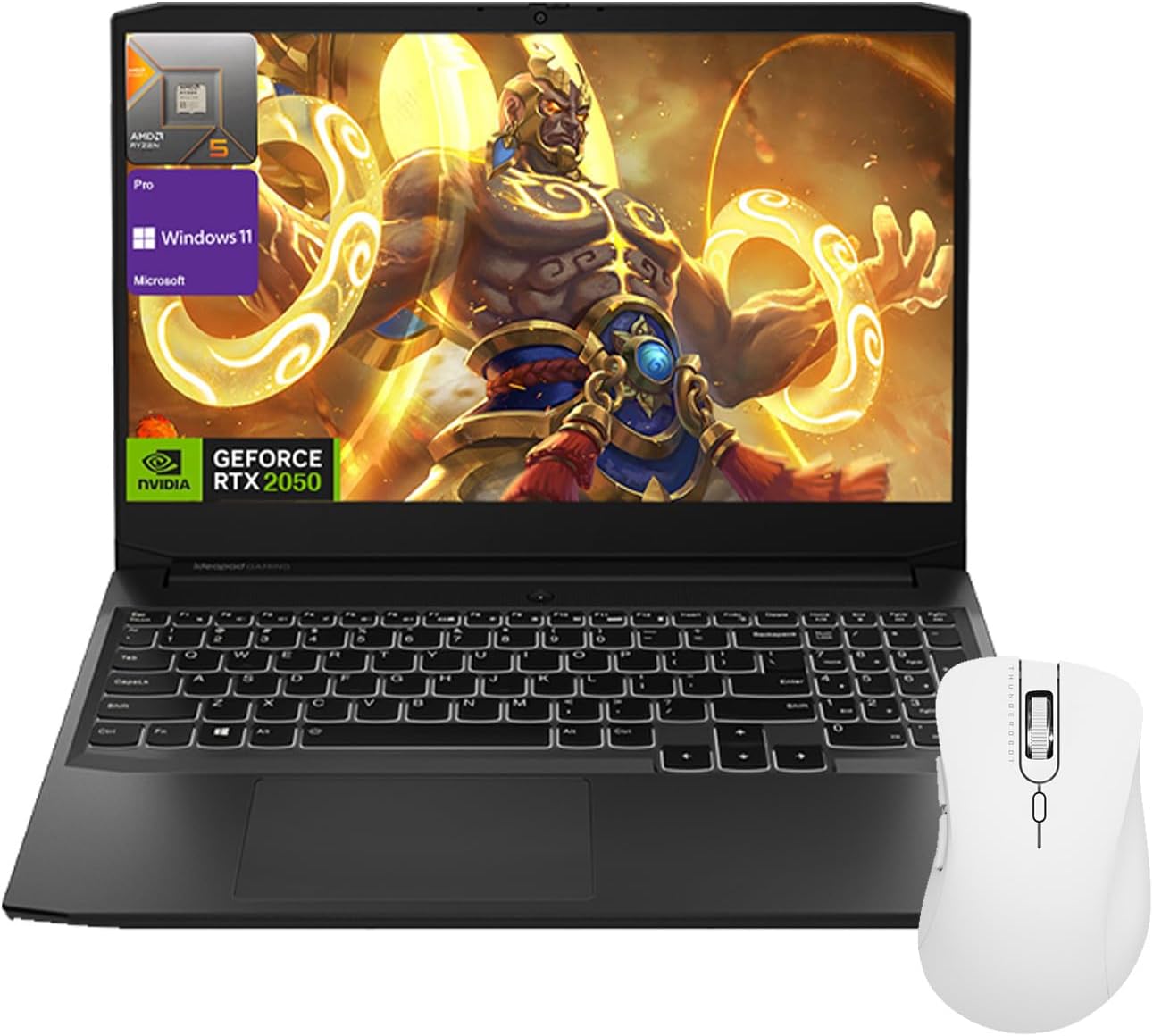 Lenovo 82K202D4AD IdeaPad 3 Pro Ryzen 5 RTX 2050 Gaming Laptop Bundle