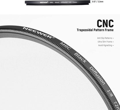 Neewer 10101062 72mm Black Diffusion 1/8 Filter