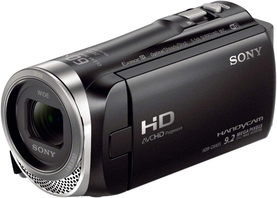 Sony HDR-CX455 Handycam Camcorder Bundle - 1080p, Battery, 64GB SD Card