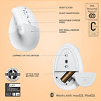 Logitech 910-006471 Lift for Mac Ergonomic Wireless Mouse (Renewed)