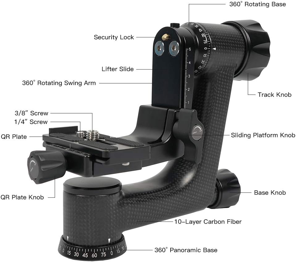 Sirui PH-10 Carbon Fiber Gimbal Head Lightweight
