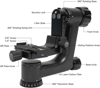 Sirui PH-10 Carbon Fiber Gimbal Head Lightweight