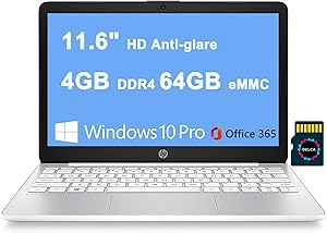 HP Stream 11 Laptop Intel Celeron 4GB 64GB + 32GB microSD Card — main product image