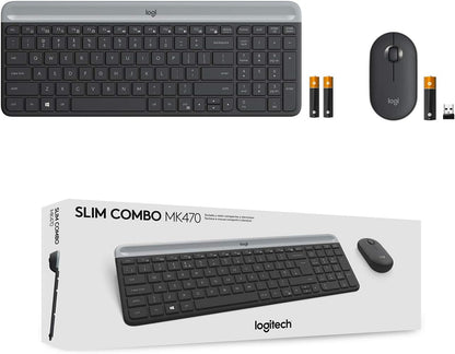 Logitech 920-009437-cr MK470 Slim Wireless Combo Graphite Renewed