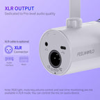 FEELWORLD PM1-W-OF-EU XLR USB Dynamic Podcast Microphone White