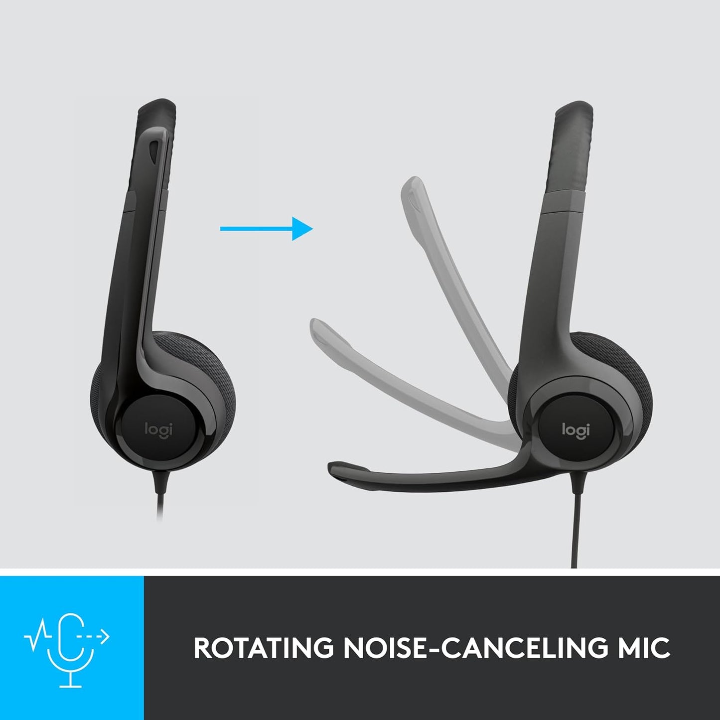 Logitech 981-000014 Wired Headset: Noise-Canceling Mic for PC