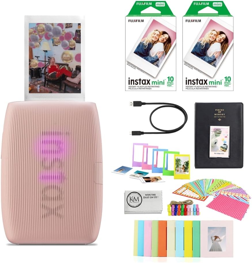 Fujifilm MINI LINK 3 Smartphone Printer Rose Pink Bundle